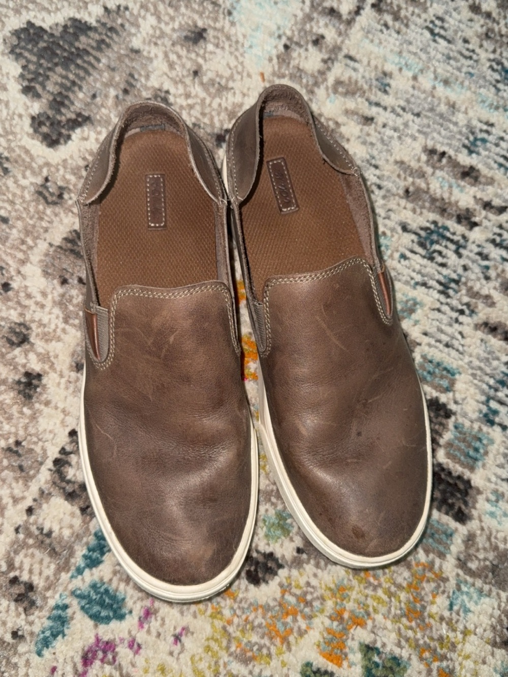 Women’s Brown Slip-On Leather Casual Shoes